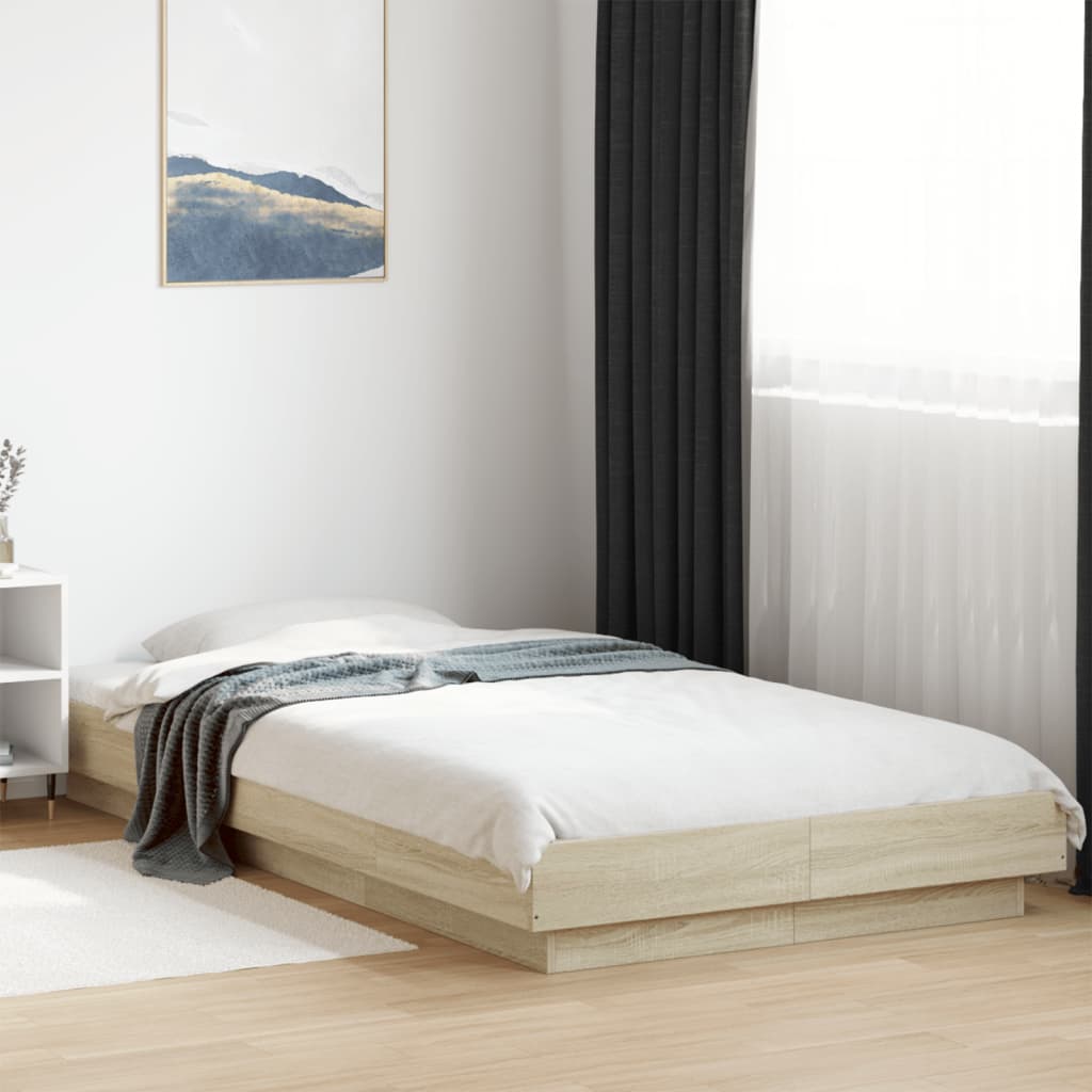 vidaXL Bed Frame without Mattress Sonoma Oak 90x190 cm Single