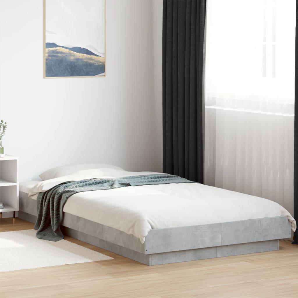 vidaXL Bed Frame without Mattress Concrete Grey 90x190 cm Single