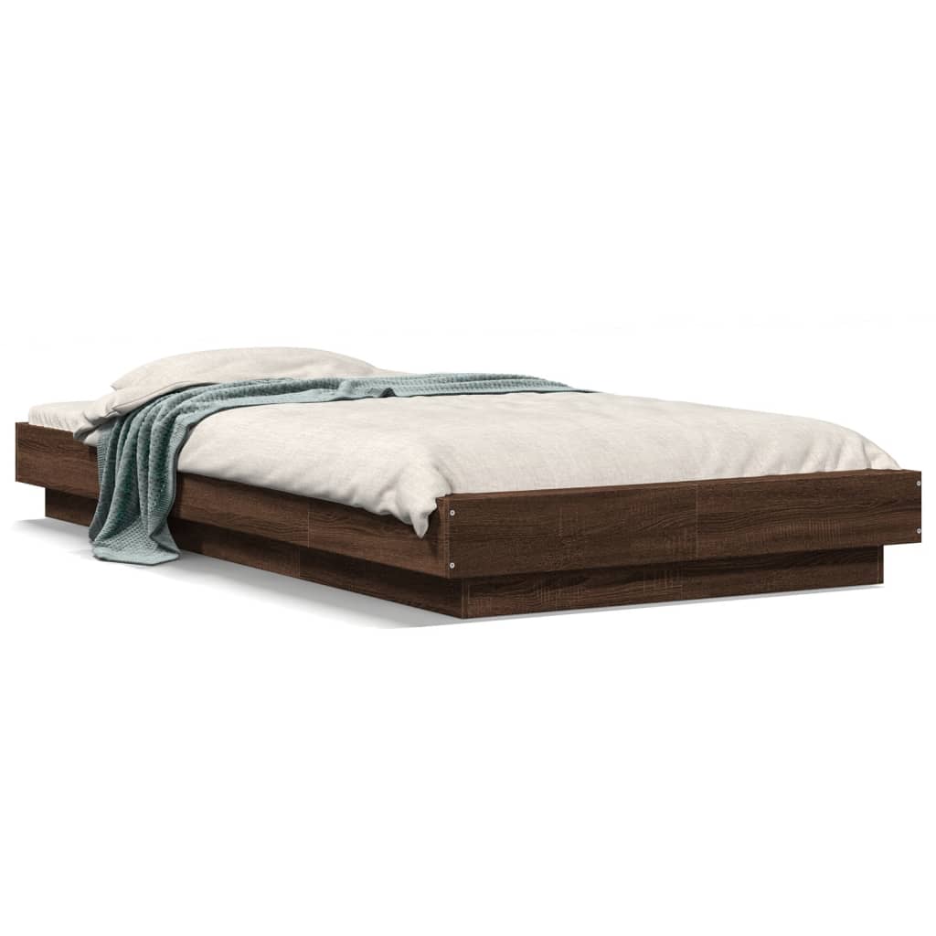 vidaXL Bed Frame without Mattress Brown Oak 90x190 cm Single