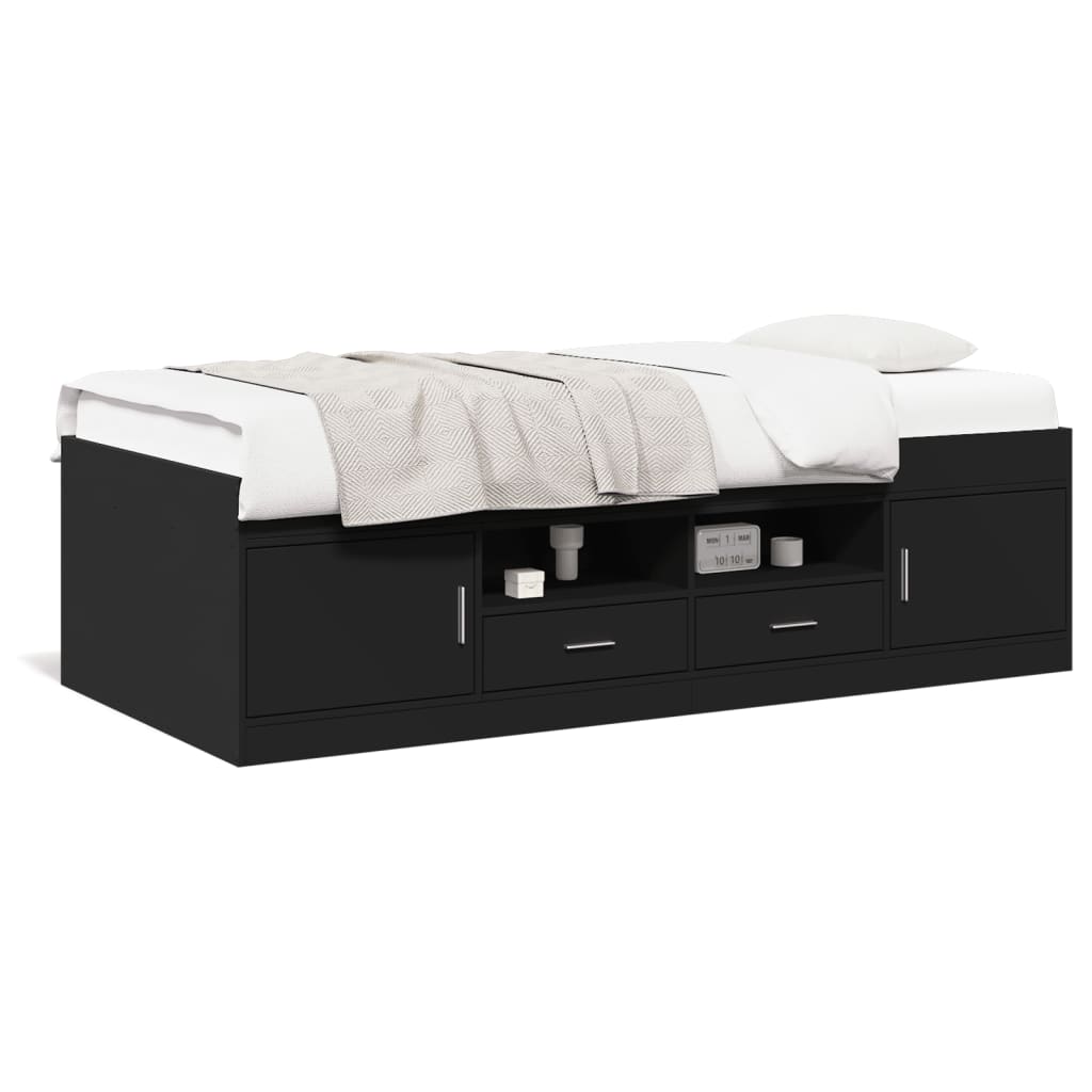 Daybed | Black | Engineered wood | 100x200 cm | Daybed | Rectangular