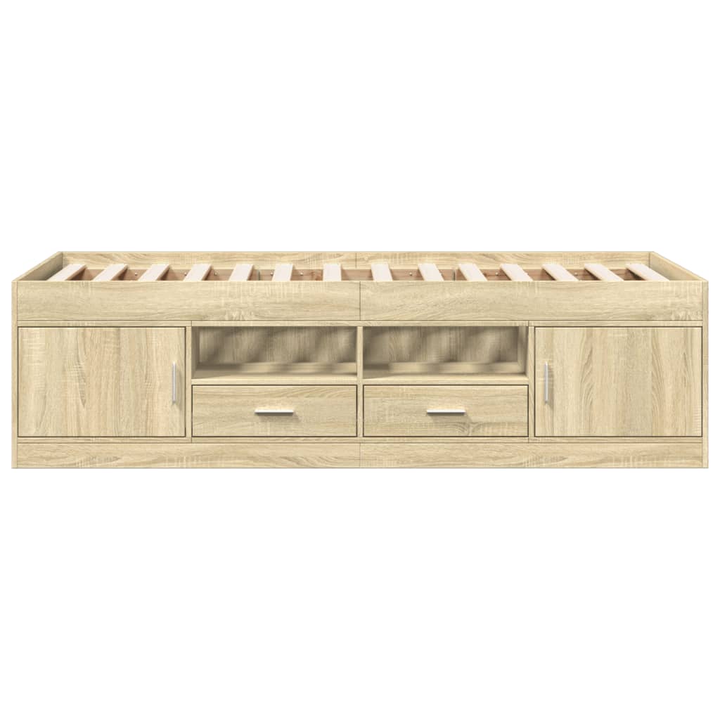 vidaXL Daybed with Drawers without Mattress Sonoma Oak 90x200 cm