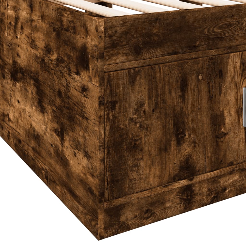 Daybed with Drawers without Mattress Smoked Oak 90x200 cm
