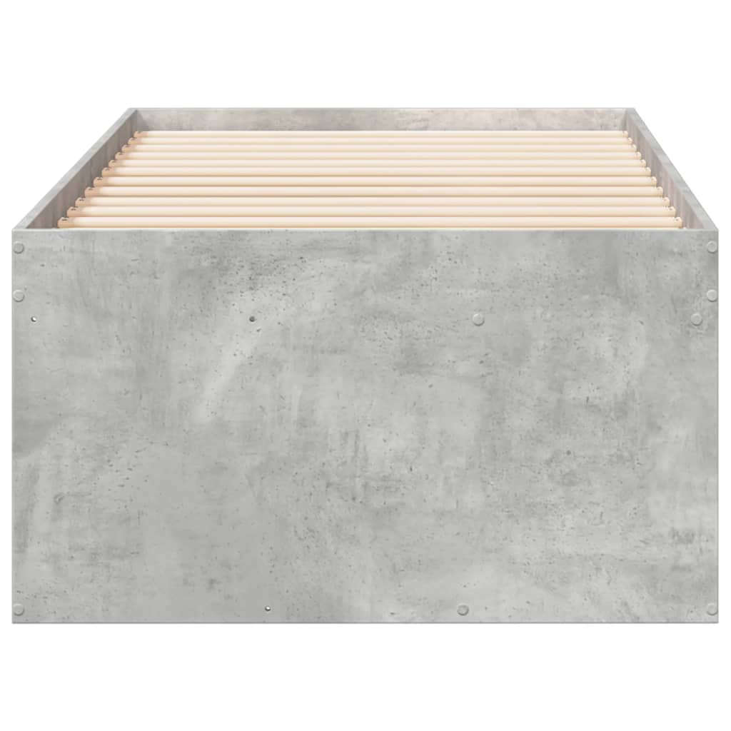 Daybed with Drawers without Mattress Concrete Grey 90x190 cm Single
