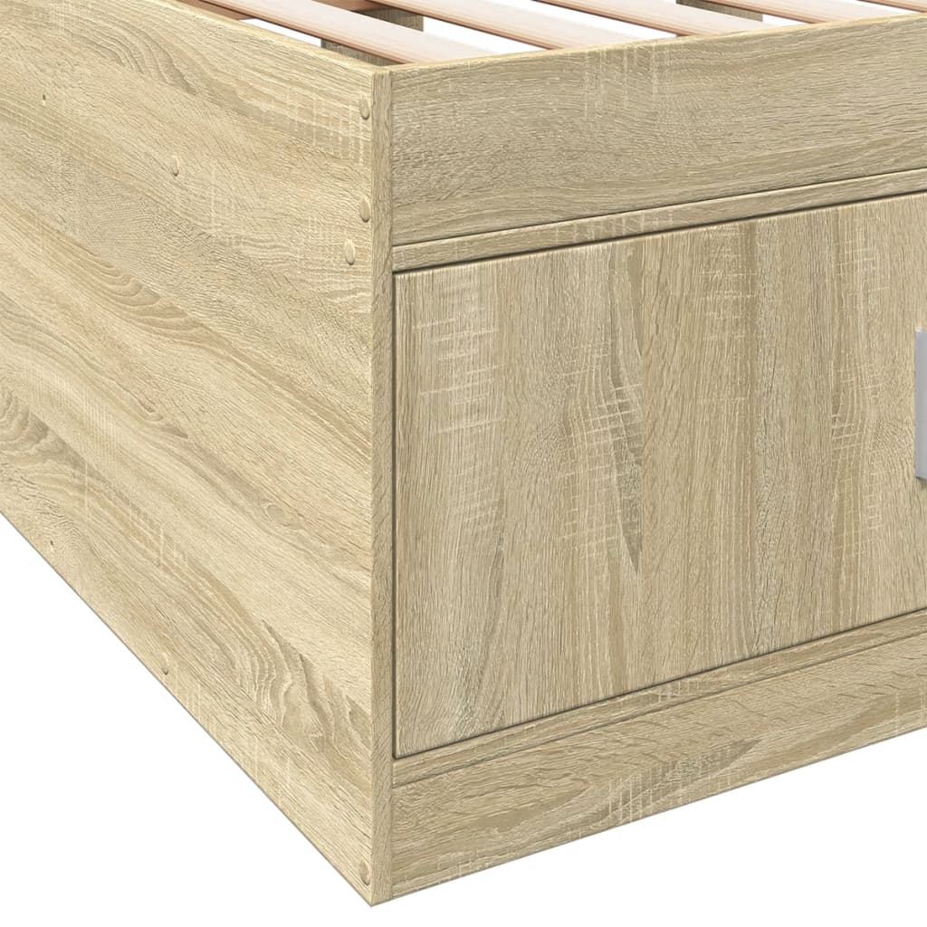 Daybed with Drawers without Mattress Sonoma Oak 75x190 cm Small Single