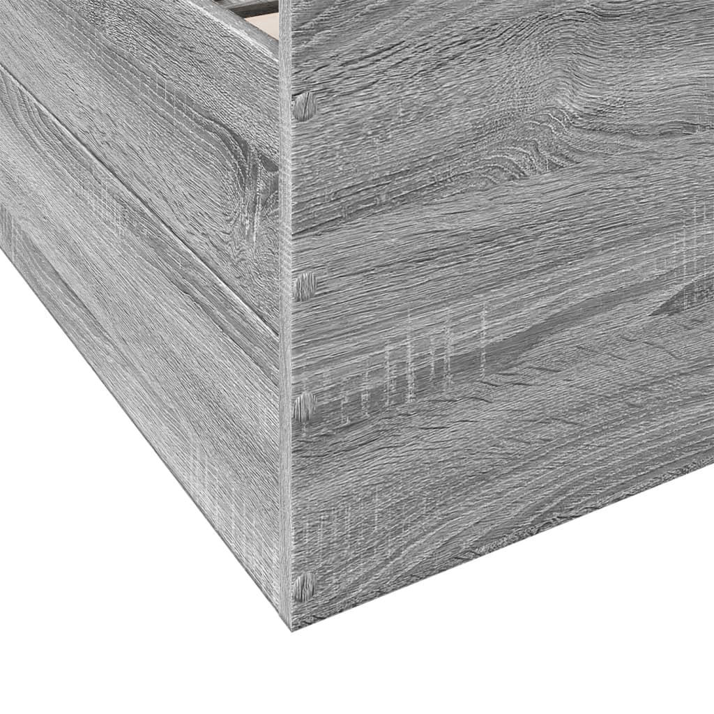 Bed Frame with Drawers without Mattress Grey Sonoma 150x200 cm King Size