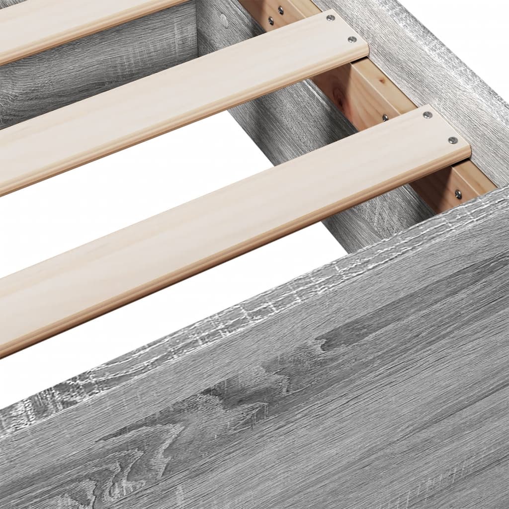 Bed Frame with Drawers without Mattress Grey Sonoma 150x200 cm King Size