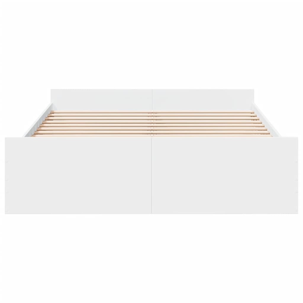 vidaXL Bed Frame with Drawers without Mattress White 140x200 cm