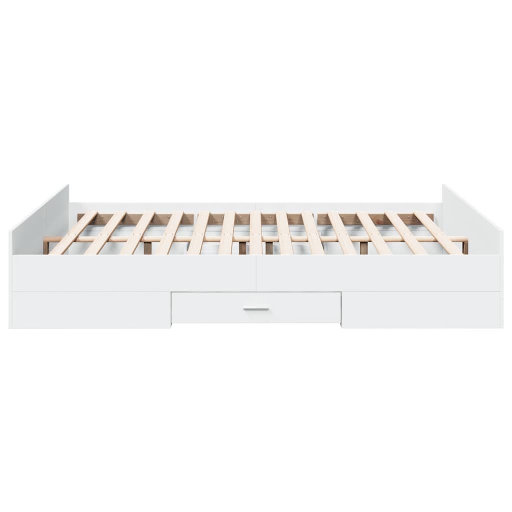 vidaXL Bed Frame with Drawers without Mattress White 140x200 cm