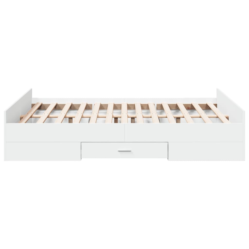 vidaXL Bed Frame with Drawers without Mattress White 120x190 cm Small Double