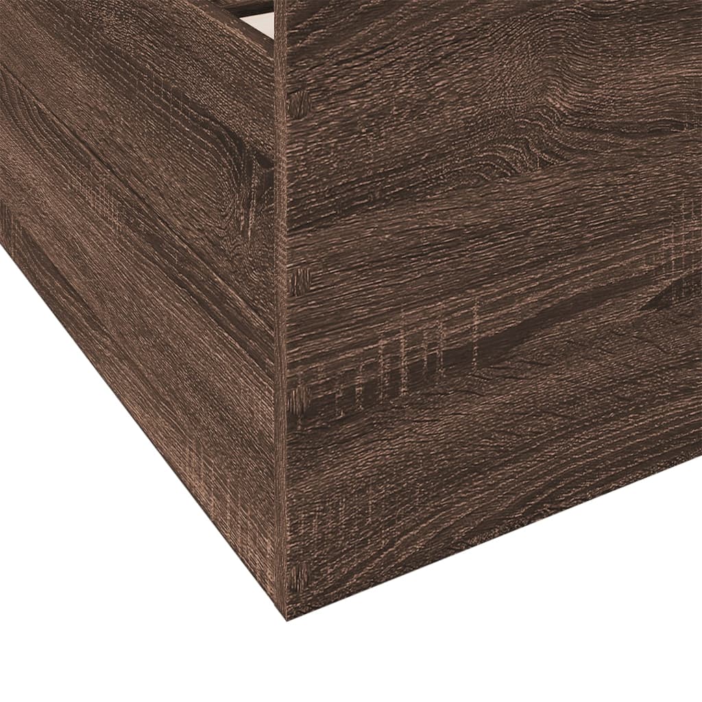 Bed Frame | Brown Oak | Engineered Wood | Single | Storage