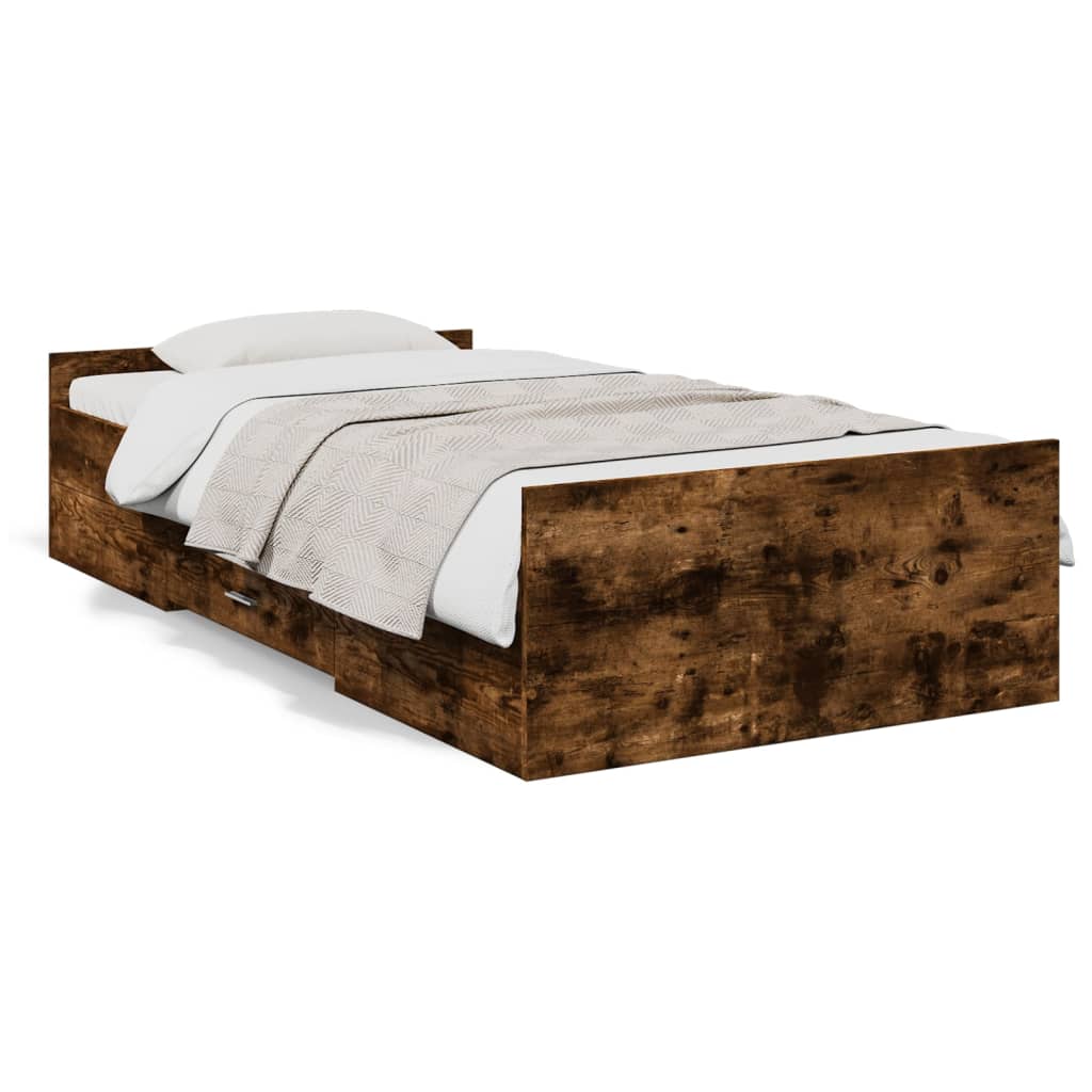 Bed Frame | Smoked Oak | Engineered wood, Plywood | Small Single