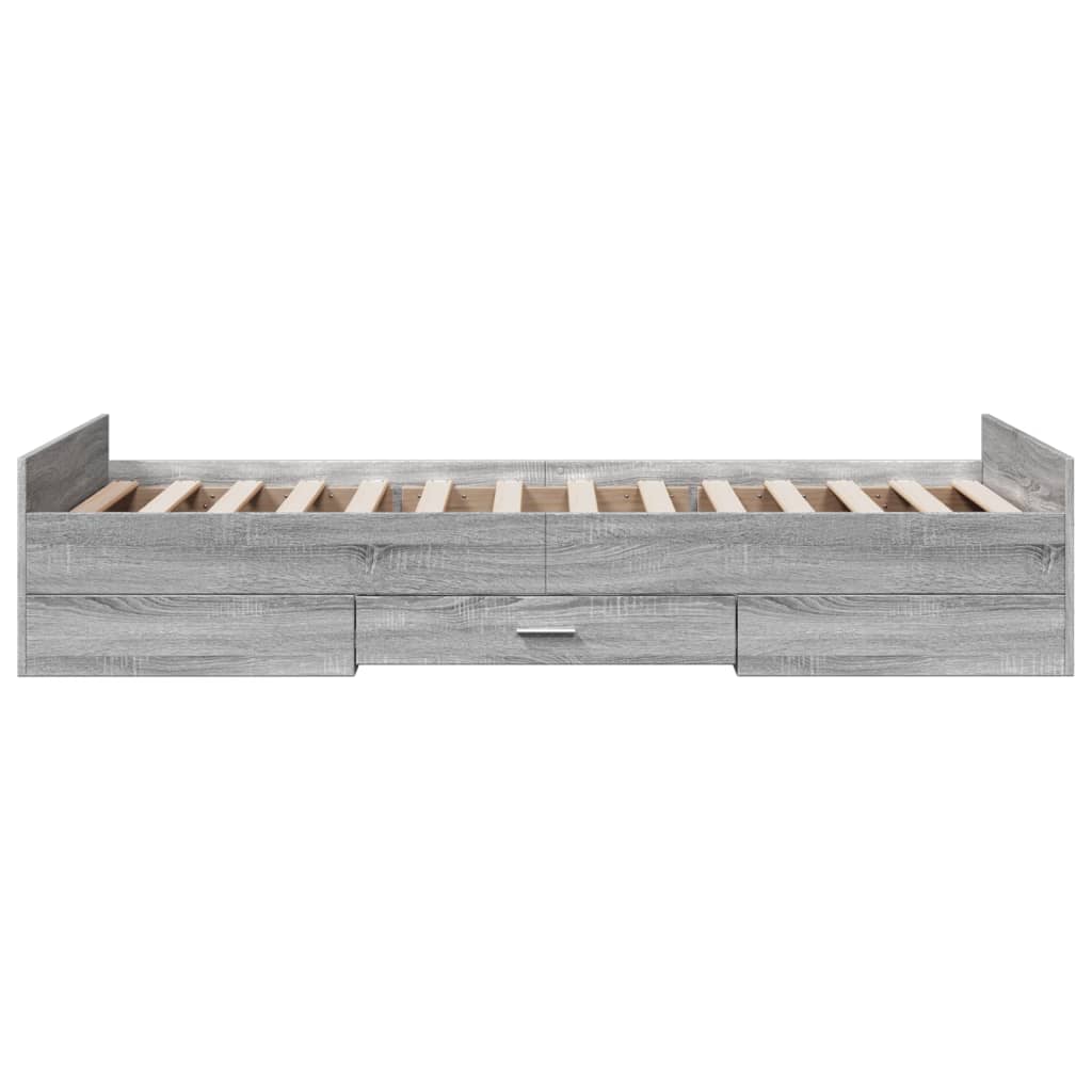 Bed Frame | Grey Sonoma | Engineered Wood | 75 x 190 cm Small Single