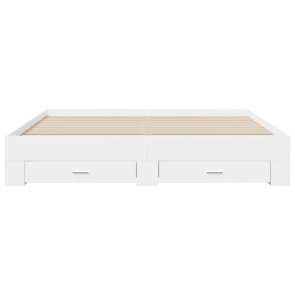 vidaXL Bed Frame with Drawers without Mattress White 200x200 cm