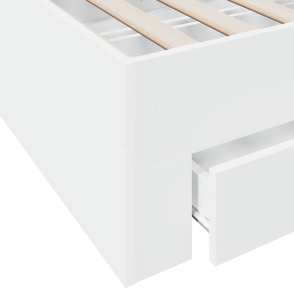 vidaXL Bed Frame with Drawers without Mattress White 200x200 cm