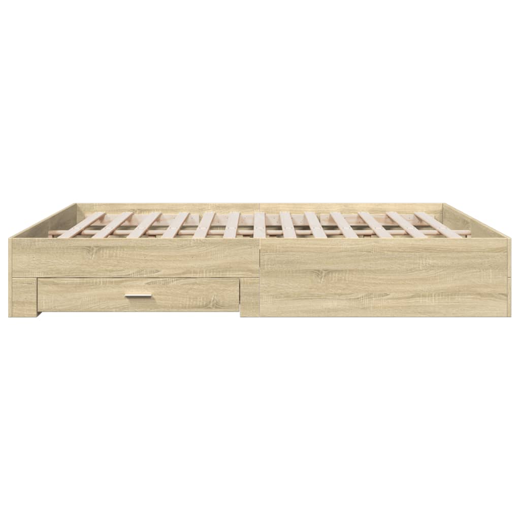 vidaXL Bed Frame with Drawers without Mattress Sonoma Oak 200x200 cm