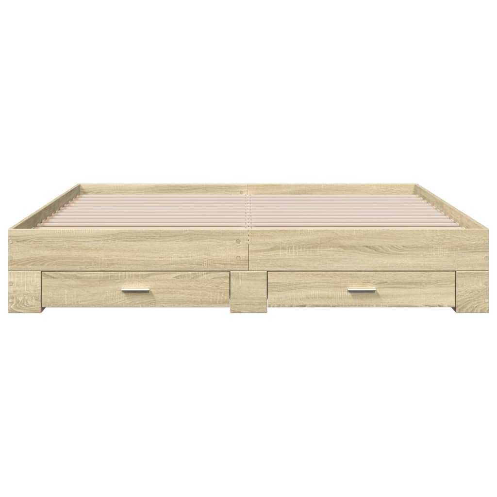 vidaXL Bed Frame with Drawers without Mattress Sonoma Oak 180x200 cm Super King