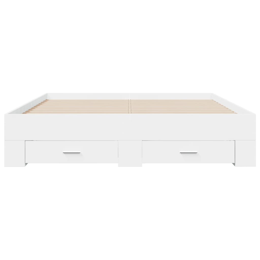 vidaXL Bed Frame with Drawers without Mattress White 160x200 cm