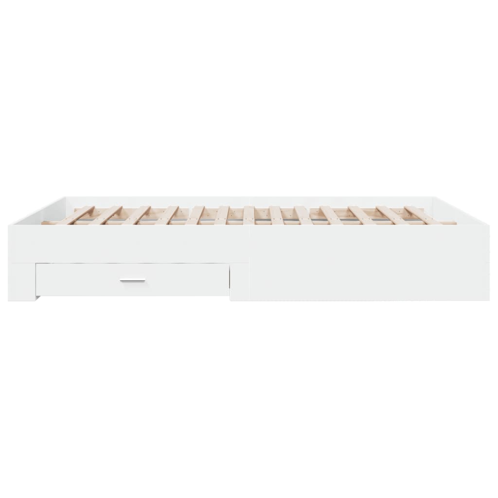 vidaXL Bed Frame with Drawers without Mattress White 160x200 cm