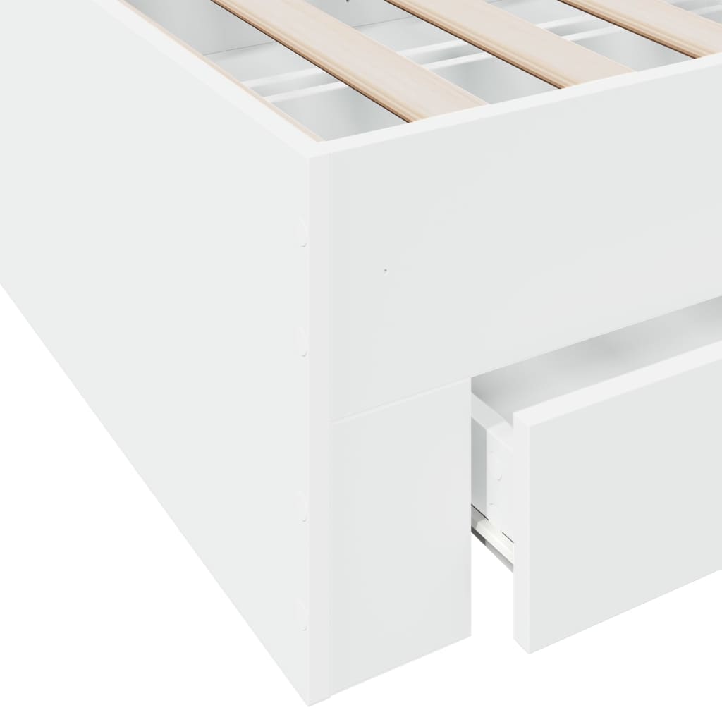 vidaXL Bed Frame with Drawers without Mattress White 160x200 cm