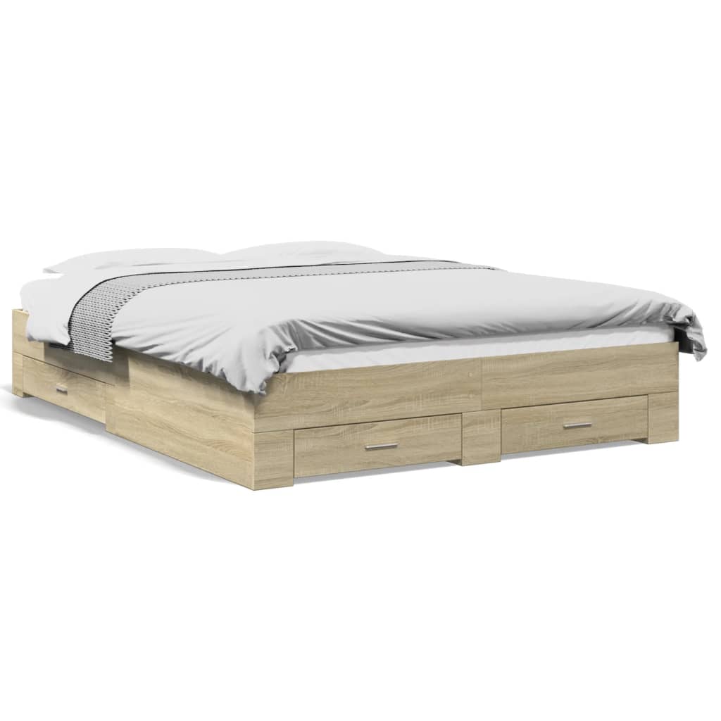 Bed Frame | Sonoma oak | Engineered wood, Plywood | 160x200 cm