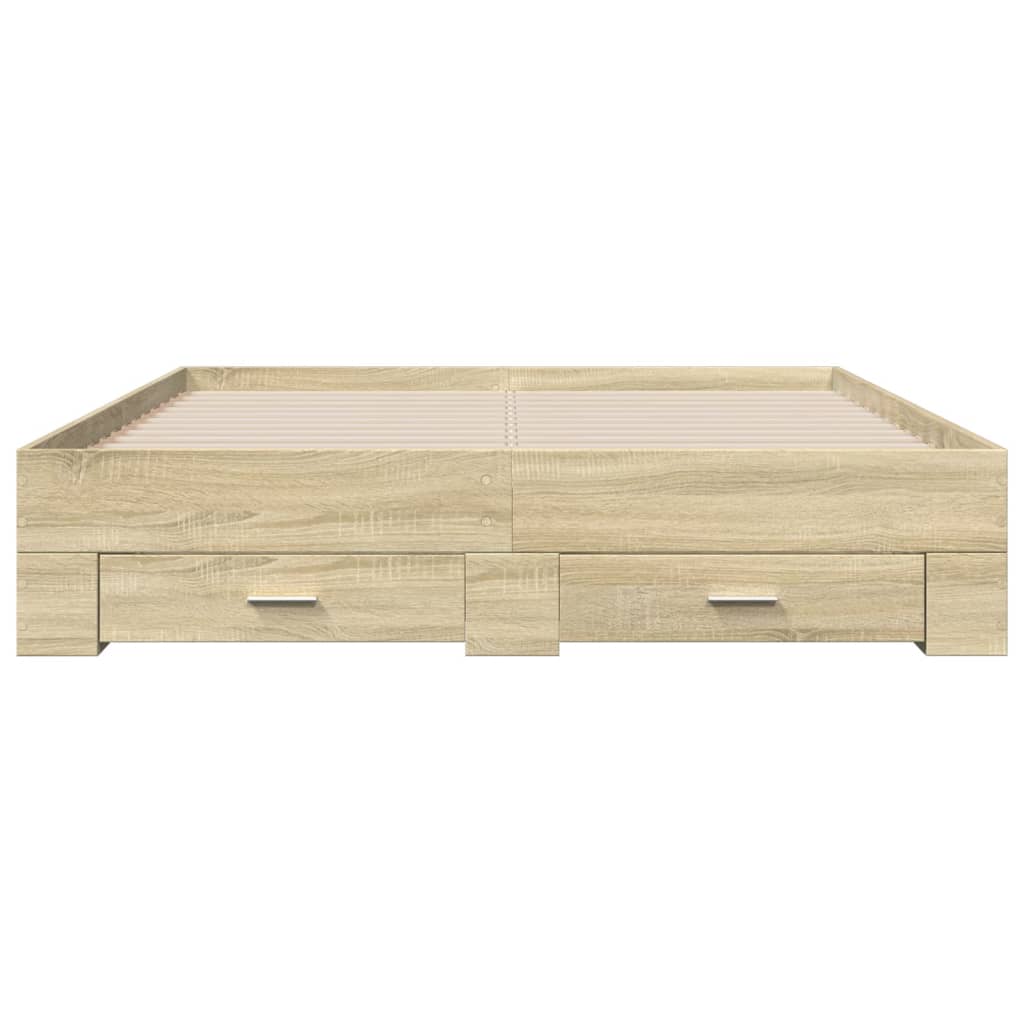 vidaXL Bed Frame with Drawers without Mattress Sonoma Oak 150x200 cm King Size