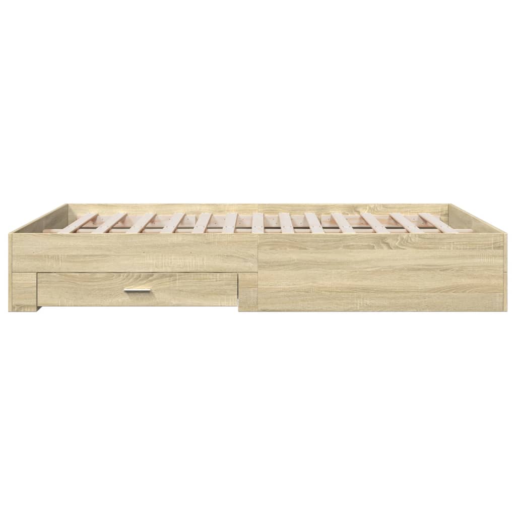 vidaXL Bed Frame with Drawers without Mattress Sonoma Oak 150x200 cm King Size