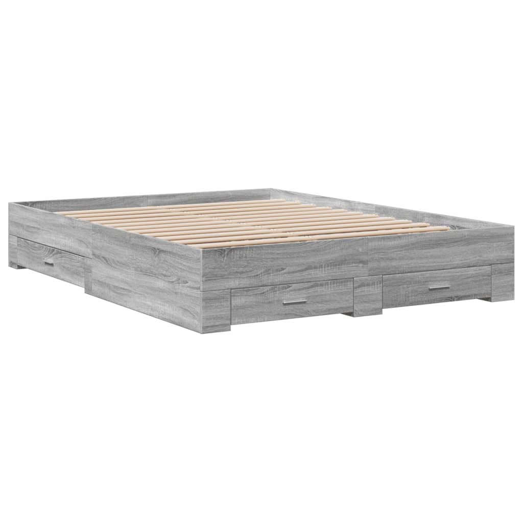Bed Frame | Grey Sonoma | Engineered wood | King | Bed Frame