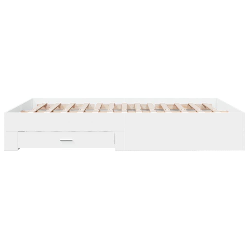 vidaXL Bed Frame with Drawers without Mattress White 140x200 cm