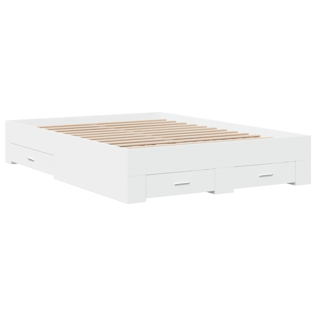 vidaXL Bed Frame with Drawers without Mattress White 120x200 cm