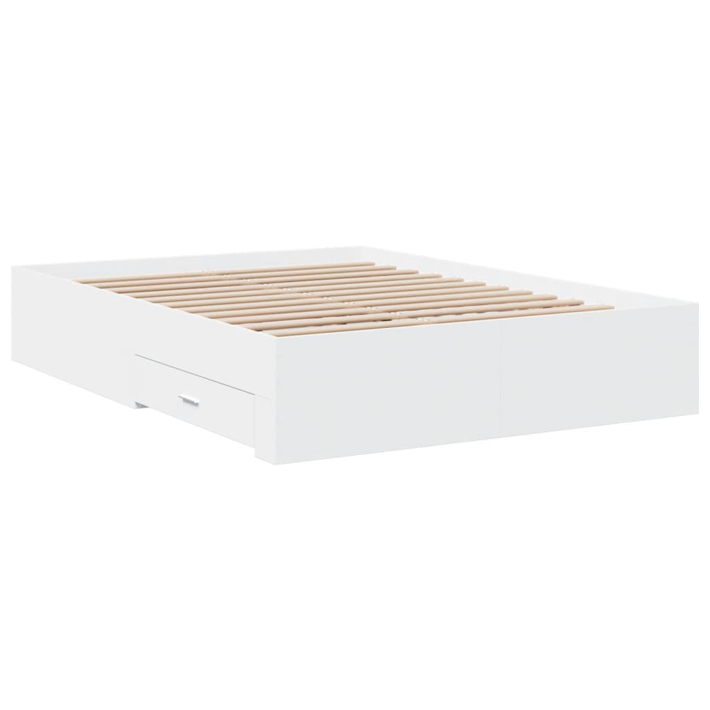 vidaXL Bed Frame with Drawers without Mattress White 120x200 cm