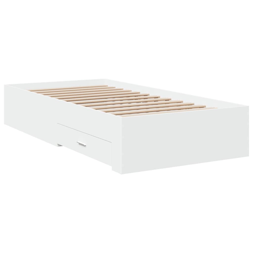 vidaXL Bed Frame with Drawers without Mattress White 100x200 cm