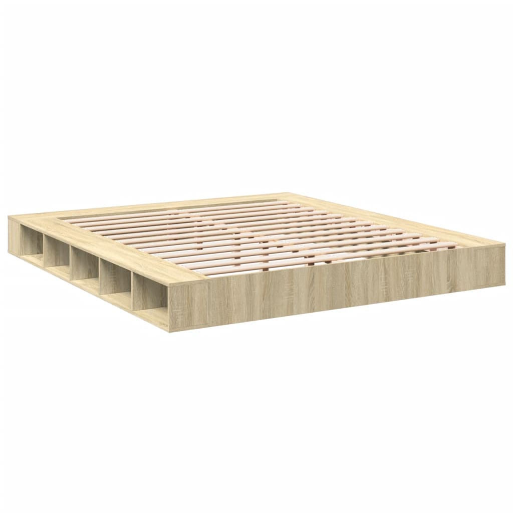 vidaXL Bed Frame without Mattress Sonoma Oak 200x200 cm