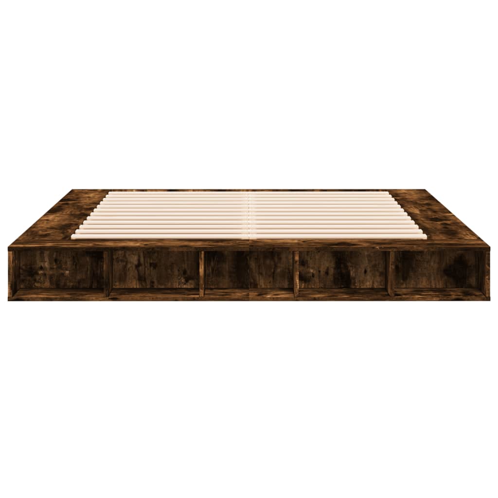 vidaXL Bed Frame without Mattress Smoked Oak 200x200 cm