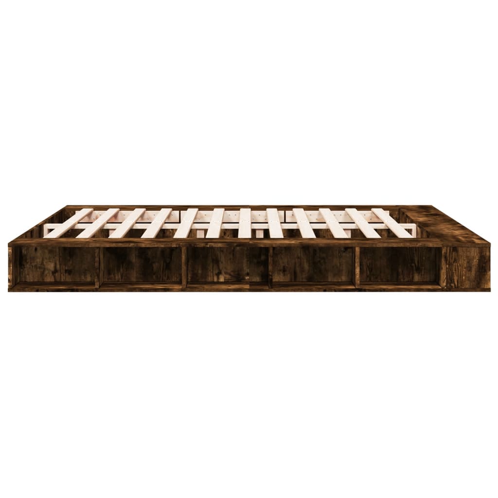 vidaXL Bed Frame without Mattress Smoked Oak 200x200 cm