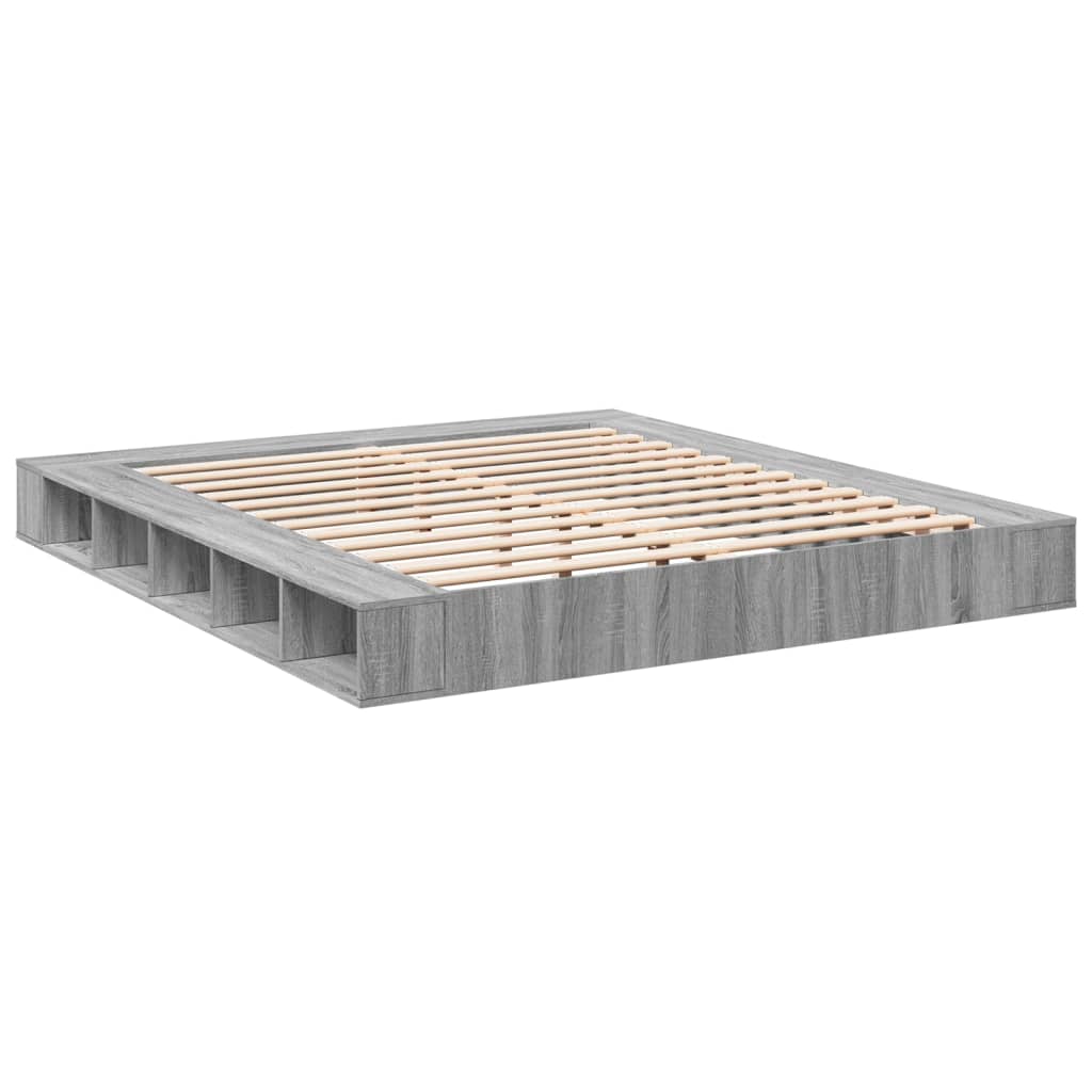 vidaXL Bed Frame without Mattress Grey Sonoma 200x200 cm