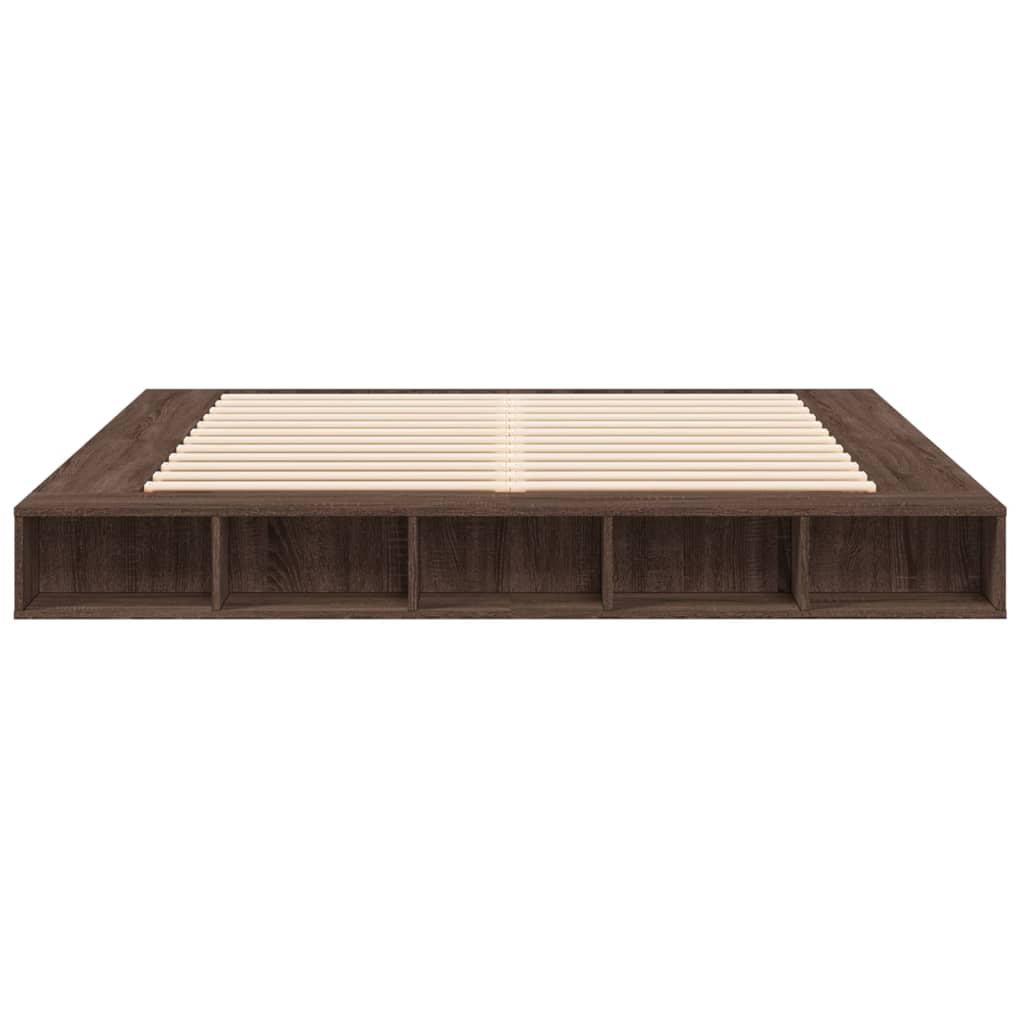 vidaXL Bed Frame without Mattress Brown Oak 200x200 cm