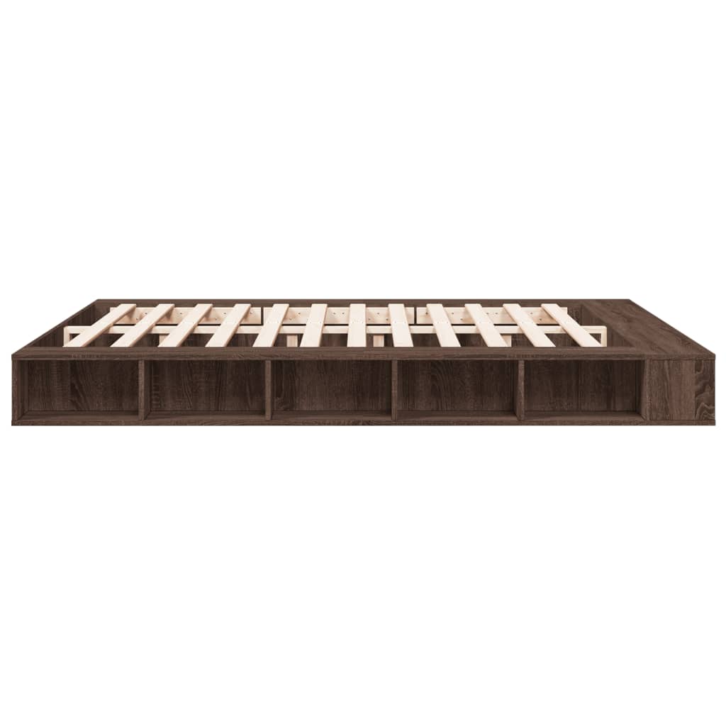 vidaXL Bed Frame without Mattress Brown Oak 200x200 cm