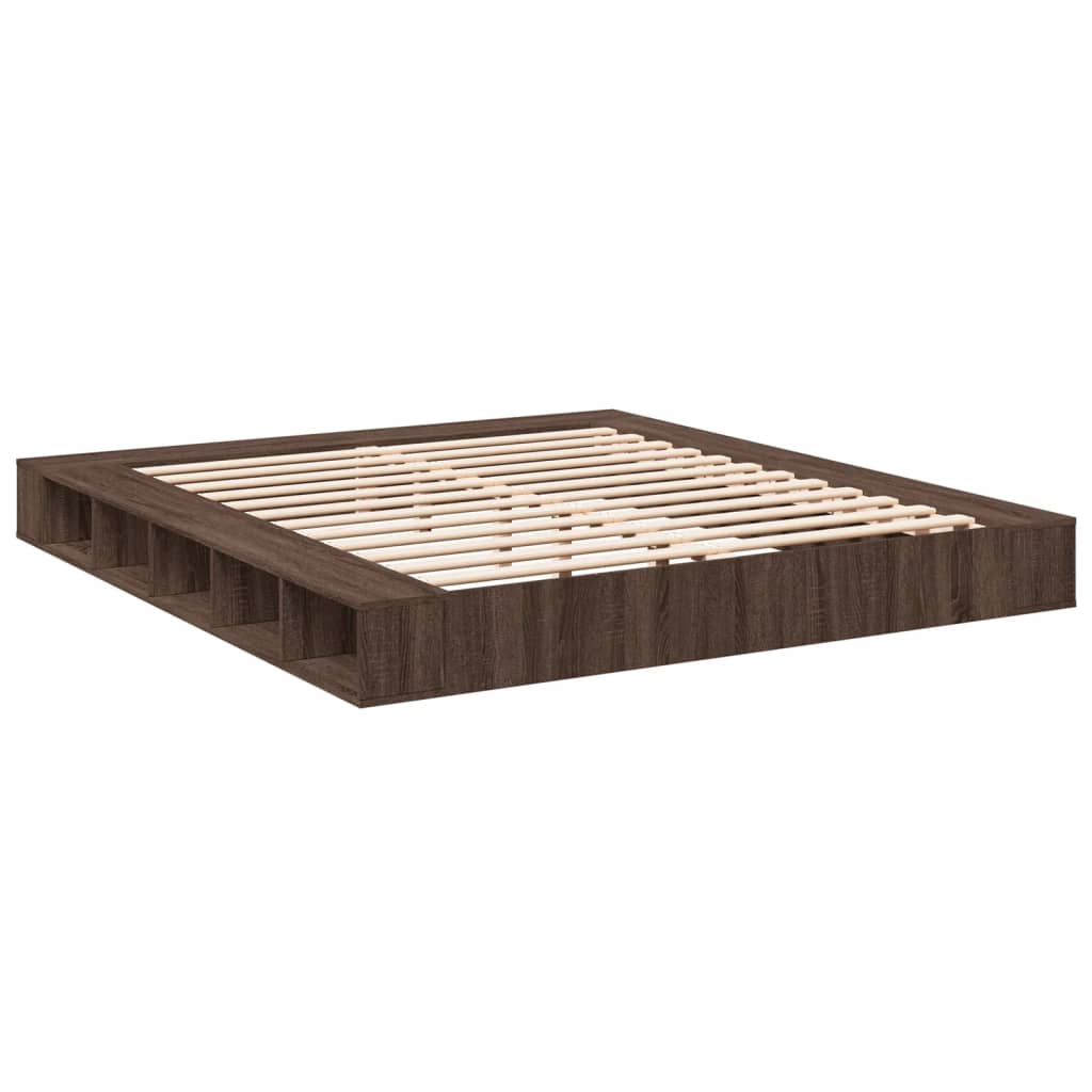 vidaXL Bed Frame without Mattress Brown Oak 200x200 cm