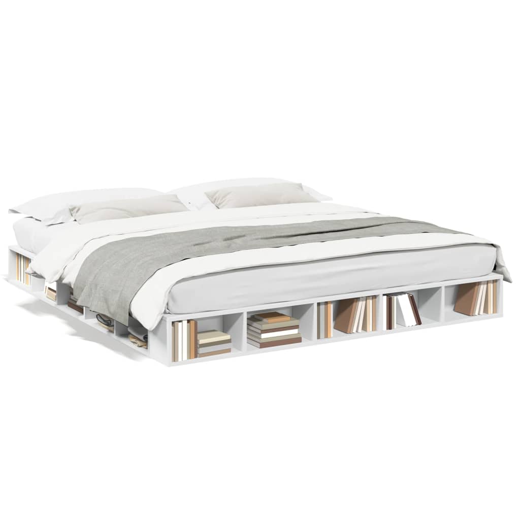 Bed Frame without Mattress White 180x200 cm Super King