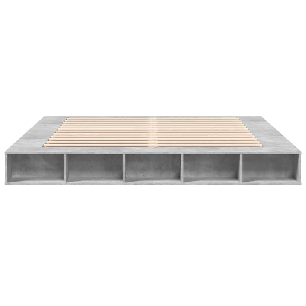 vidaXL Bed Frame without Mattress Concrete Grey 180x200 cm Super King