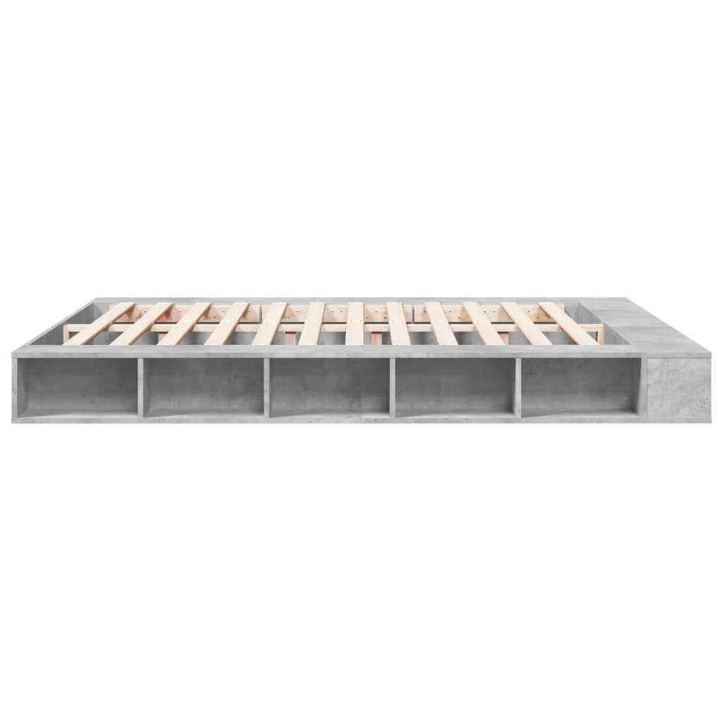 vidaXL Bed Frame without Mattress Concrete Grey 180x200 cm Super King