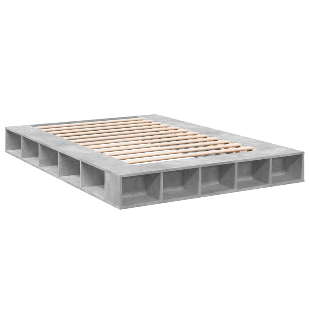 vidaXL Bed Frame without Mattress Concrete Grey 160x200 cm