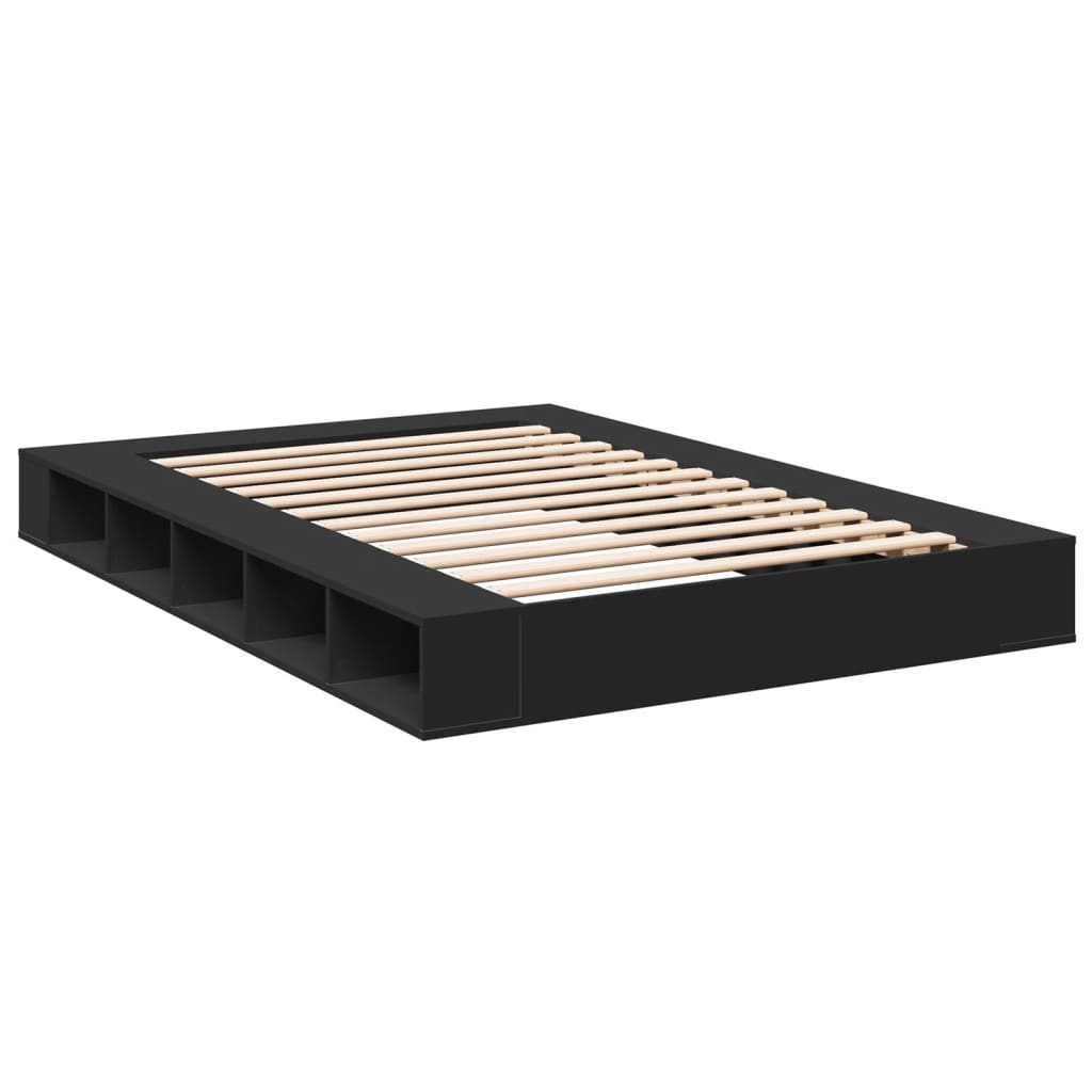 vidaXL Bed Frame without Mattress Black 150x200 cm King Size