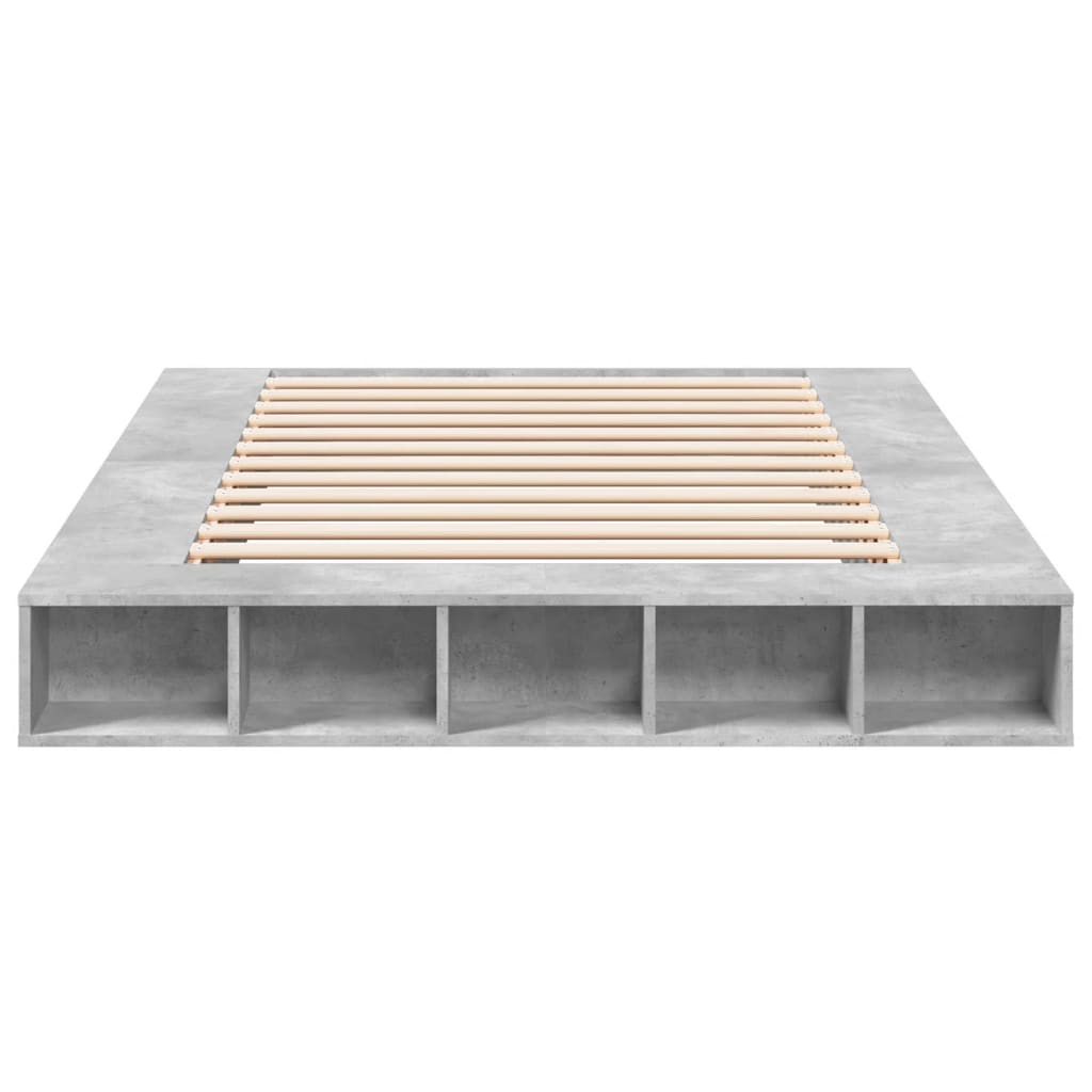 vidaXL Bed Frame without Mattress Concrete Grey 150x200 cm King Size