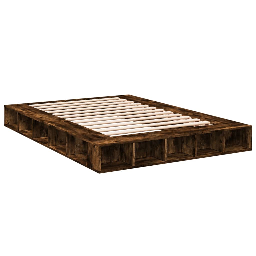 vidaXL Bed Frame without Mattress Smoked Oak 150x200 cm King Size