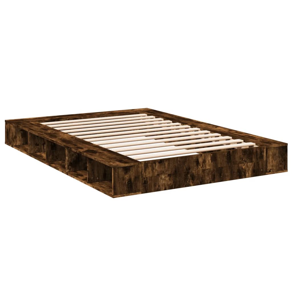 vidaXL Bed Frame without Mattress Smoked Oak 150x200 cm King Size