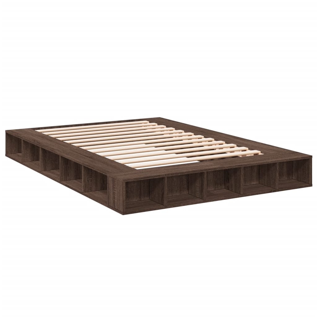 vidaXL Bed Frame without Mattress Brown Oak 150x200 cm King Size