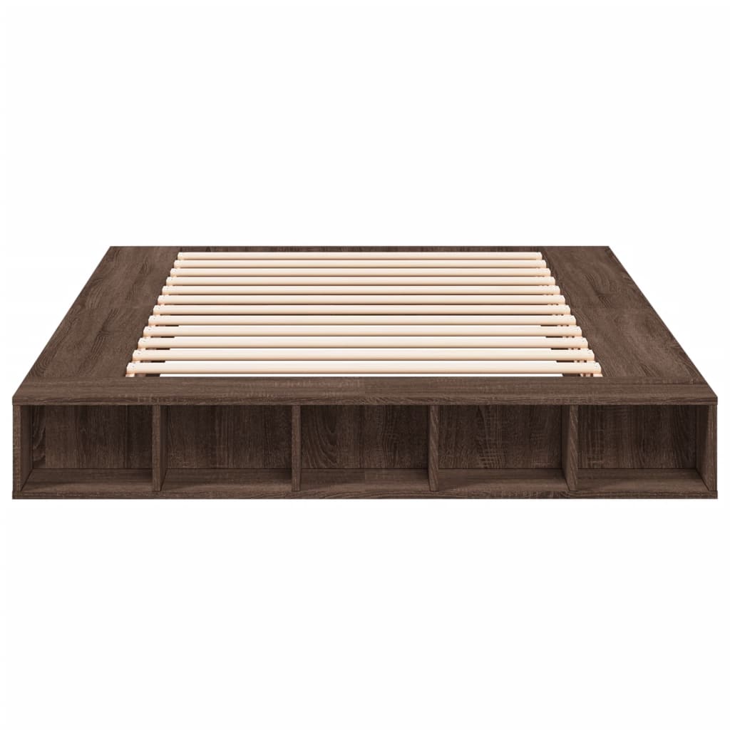 vidaXL Bed Frame without Mattress Brown Oak 150x200 cm King Size