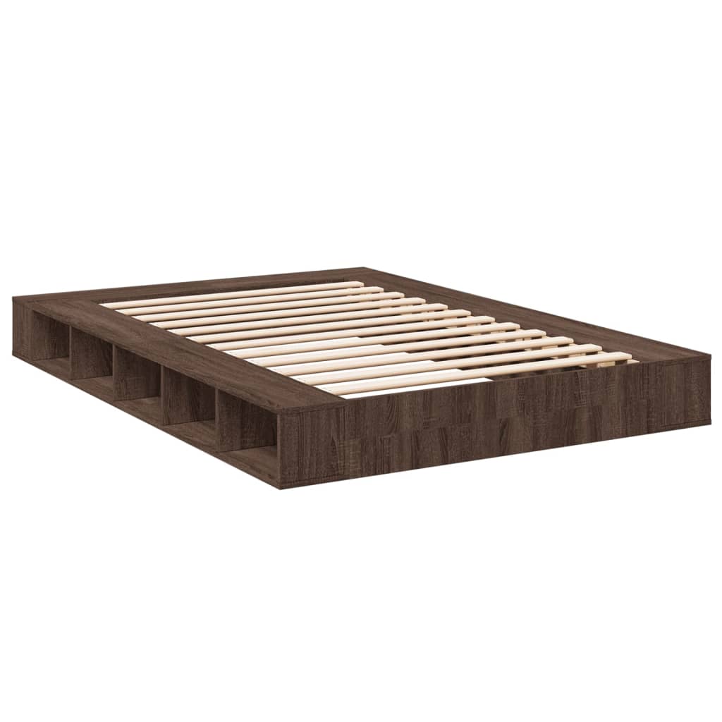 vidaXL Bed Frame without Mattress Brown Oak 150x200 cm King Size