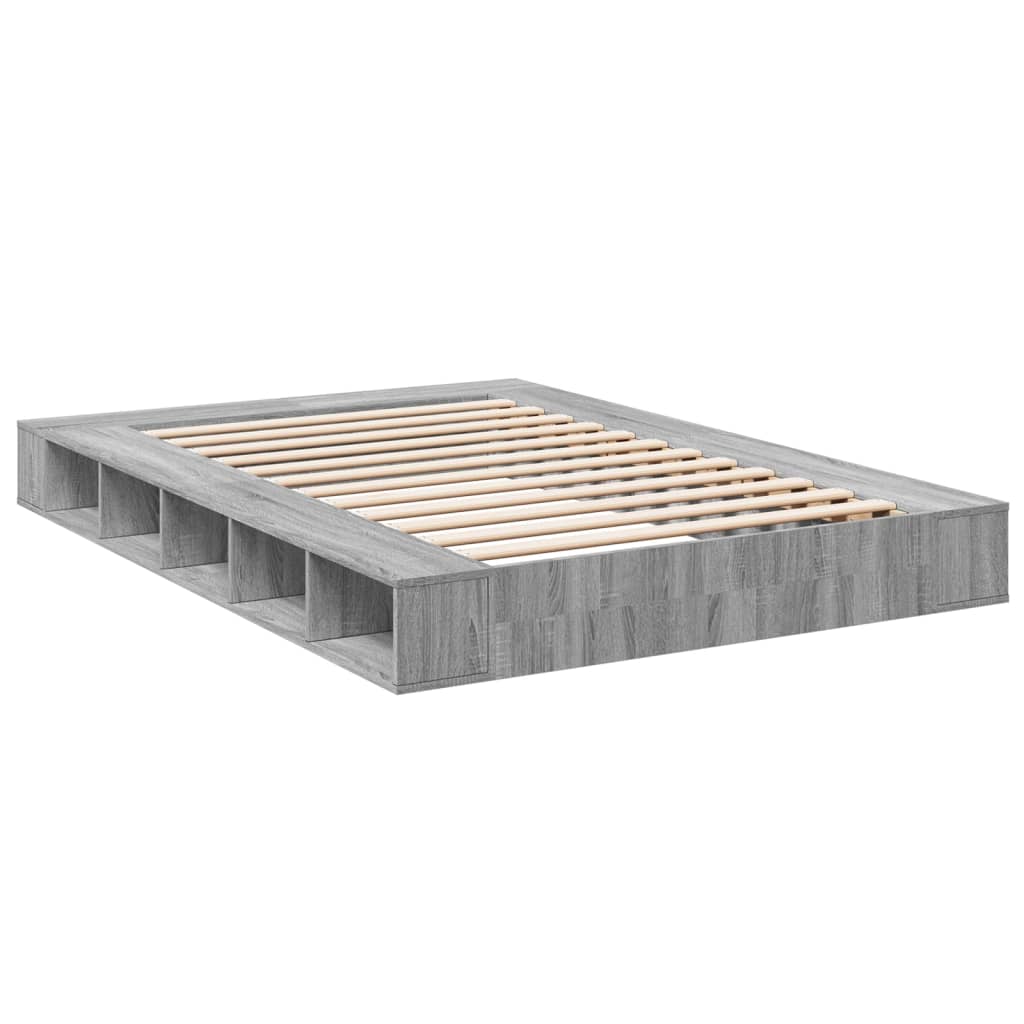 vidaXL Bed Frame without Mattress Grey Sonoma 140x200 cm